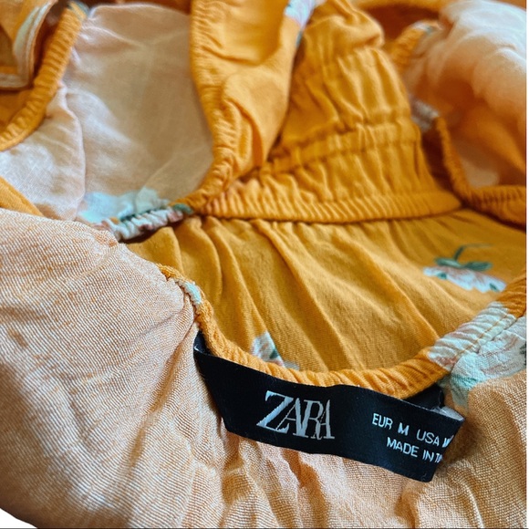 Zara orange floral milkmaid crop top - Picture 12 of 13